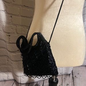 Vintage black bling crossbody bag